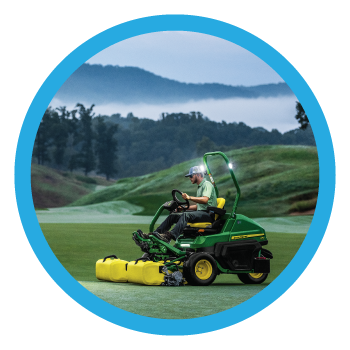 Course Equipment and Supplies Category Image - Man mowing field